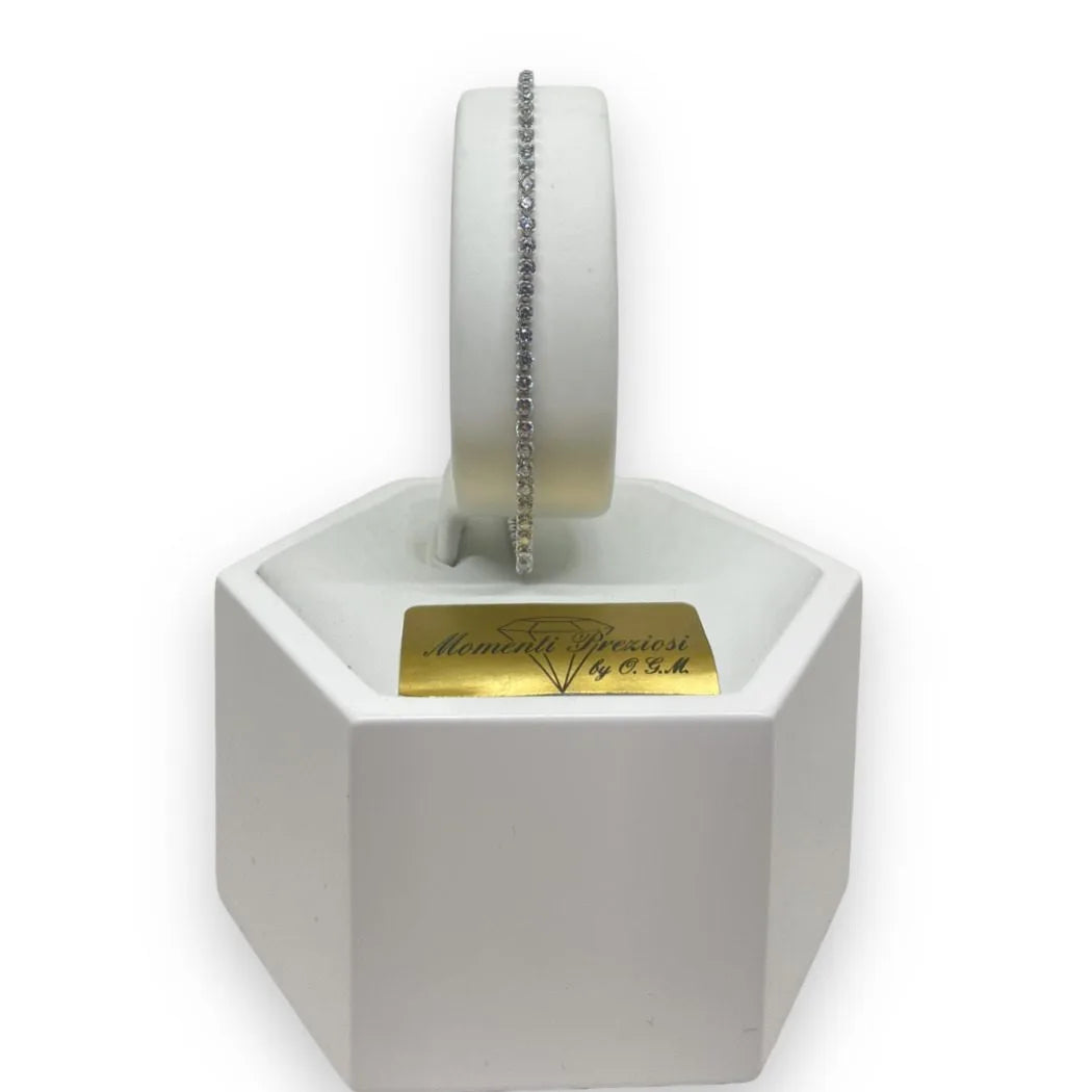 Bracciale iGold Tennis Oro Bianco 9KT con Zirconi bianchi