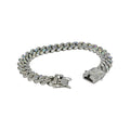 Bracciale in Acciaio Silver Maglia Cubana - Stile Rapper e Trapper