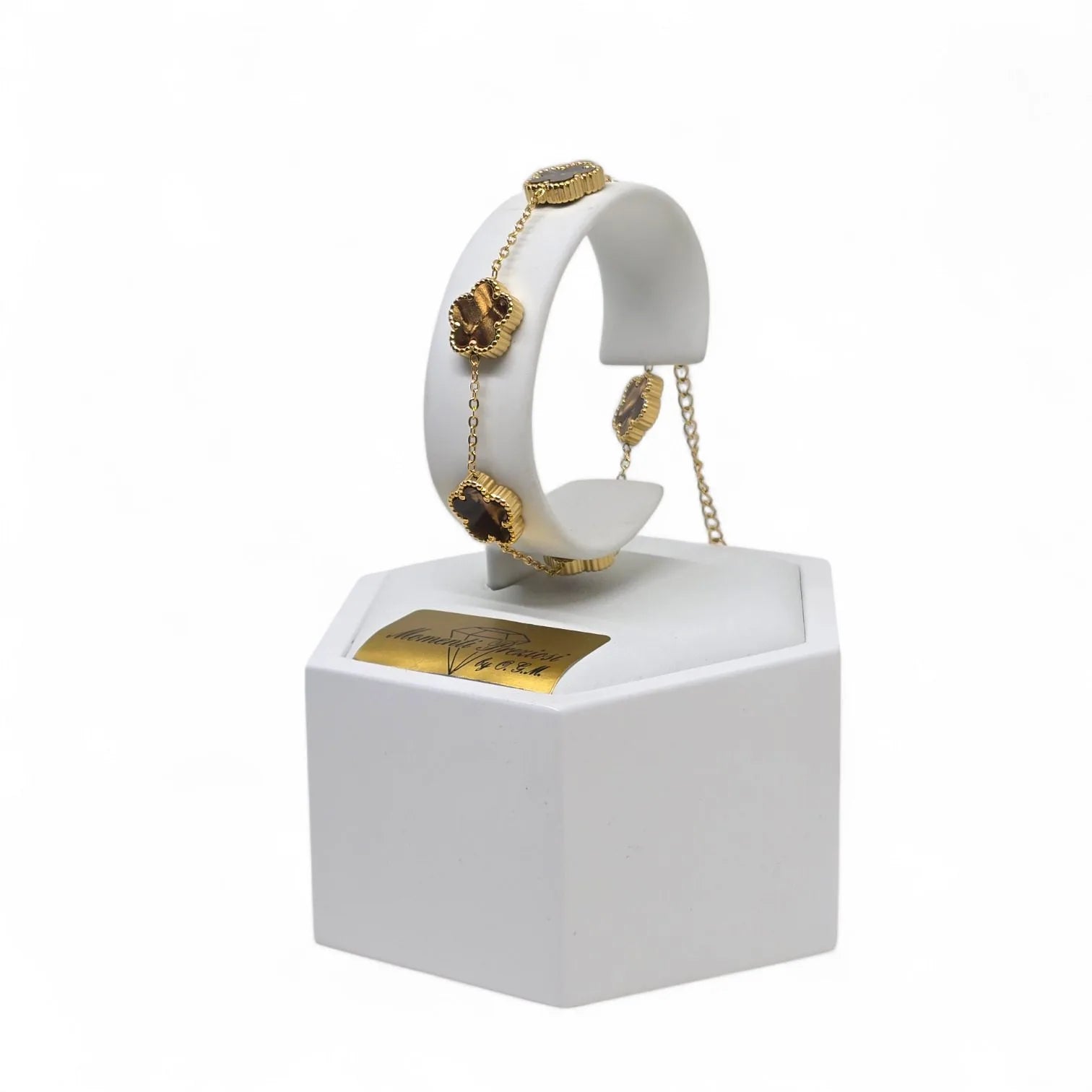 Bracciale in Acciaio a Forma di Fiori Bronzo - Eleganza e Stile in Ogni Dettaglio