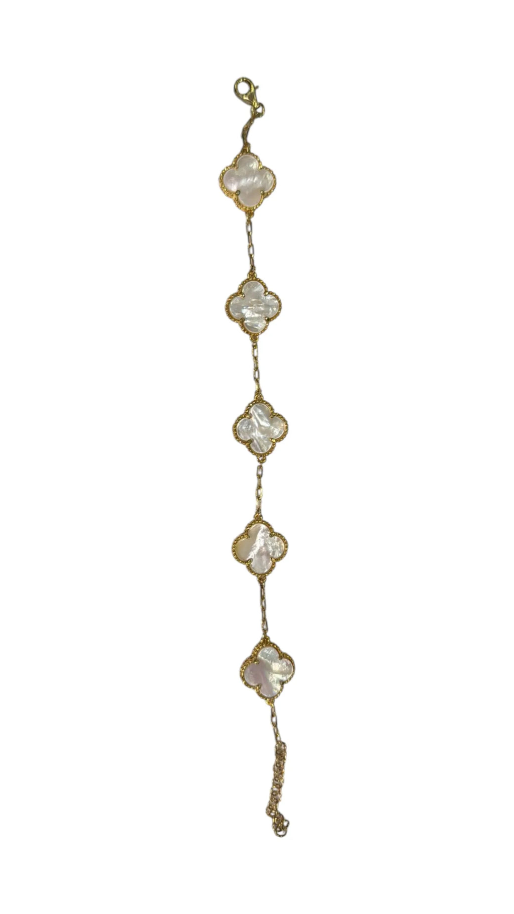 Bracciale in Argento dorato 925 con Fiori bianchi