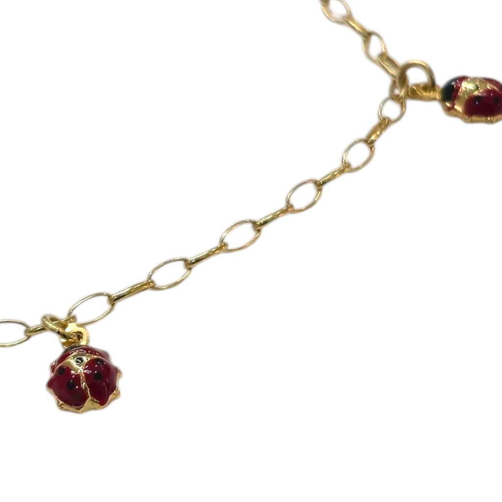 Bracciale in Oro 18 Carati 750 con Coccinelle Smaltate