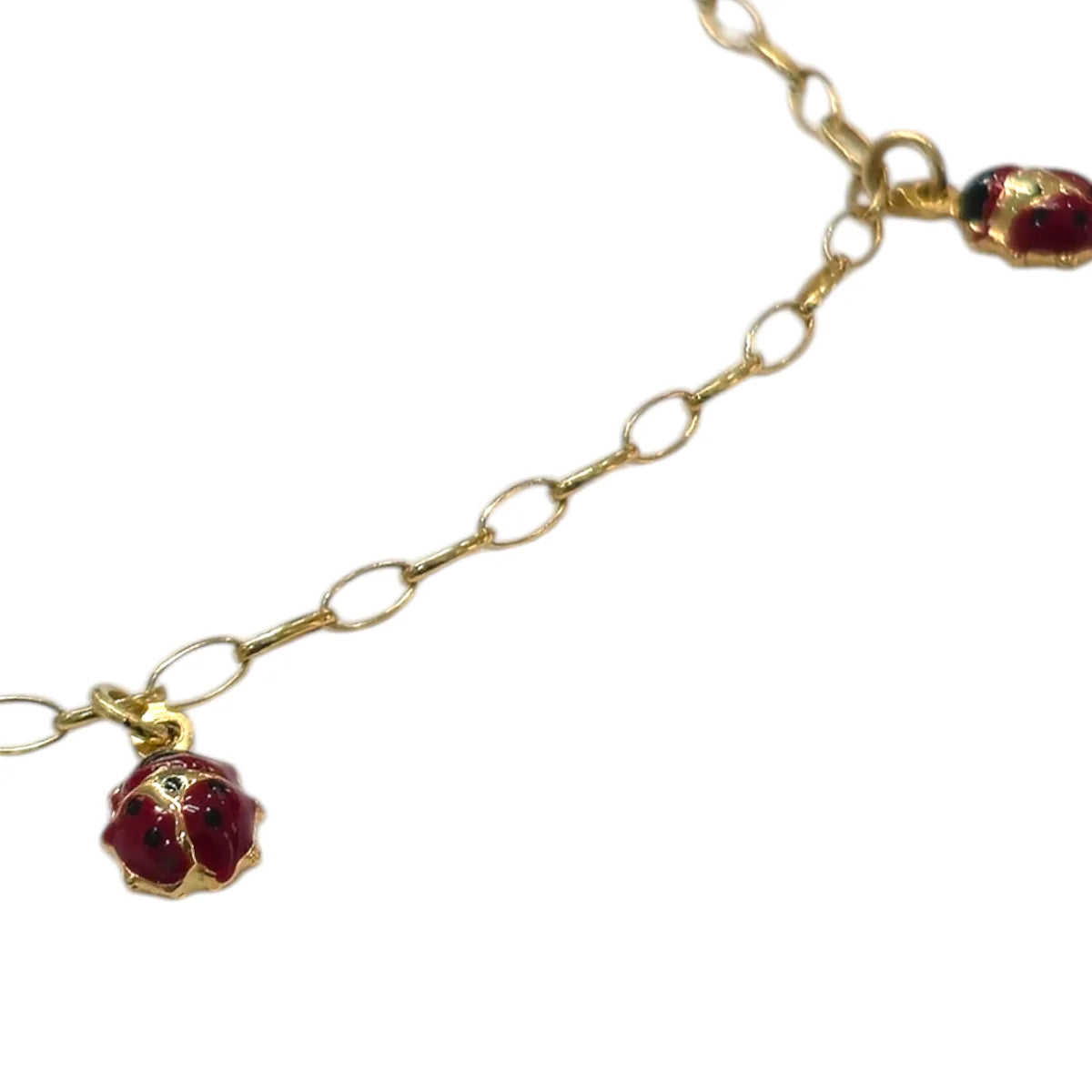 Bracciale in Oro 18 Carati 750 con Coccinelle Smaltate