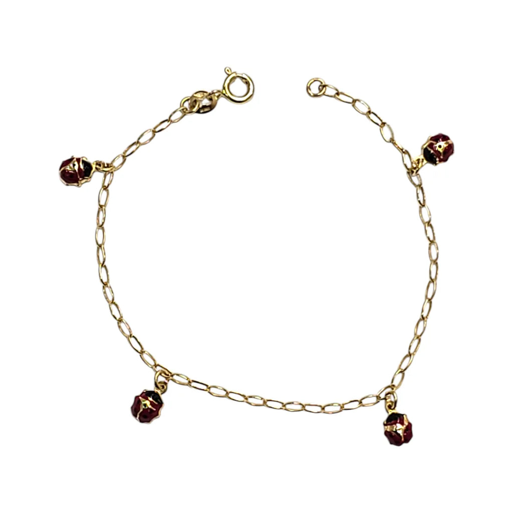 Bracciale in Oro 18 Carati 750 con Coccinelle Smaltate