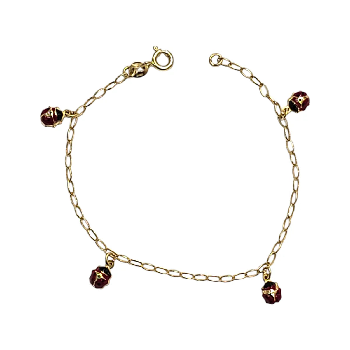 Bracciale in Oro 18 Carati 750 con Coccinelle Smaltate