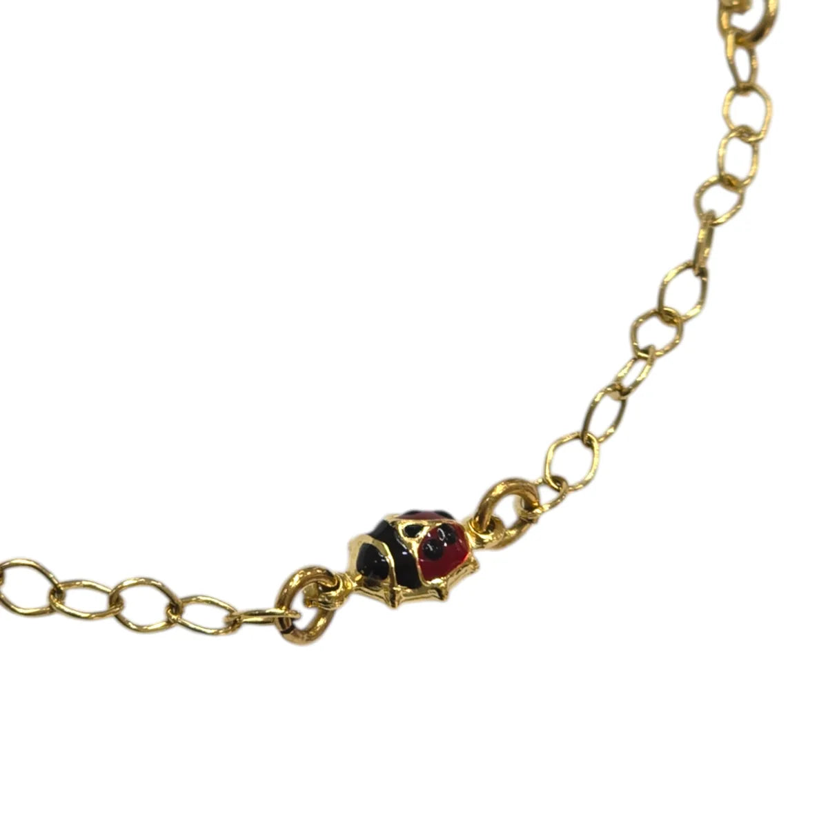 Bracciale in Oro 18 Carati 750 con Coccinelle Smaltate in serie