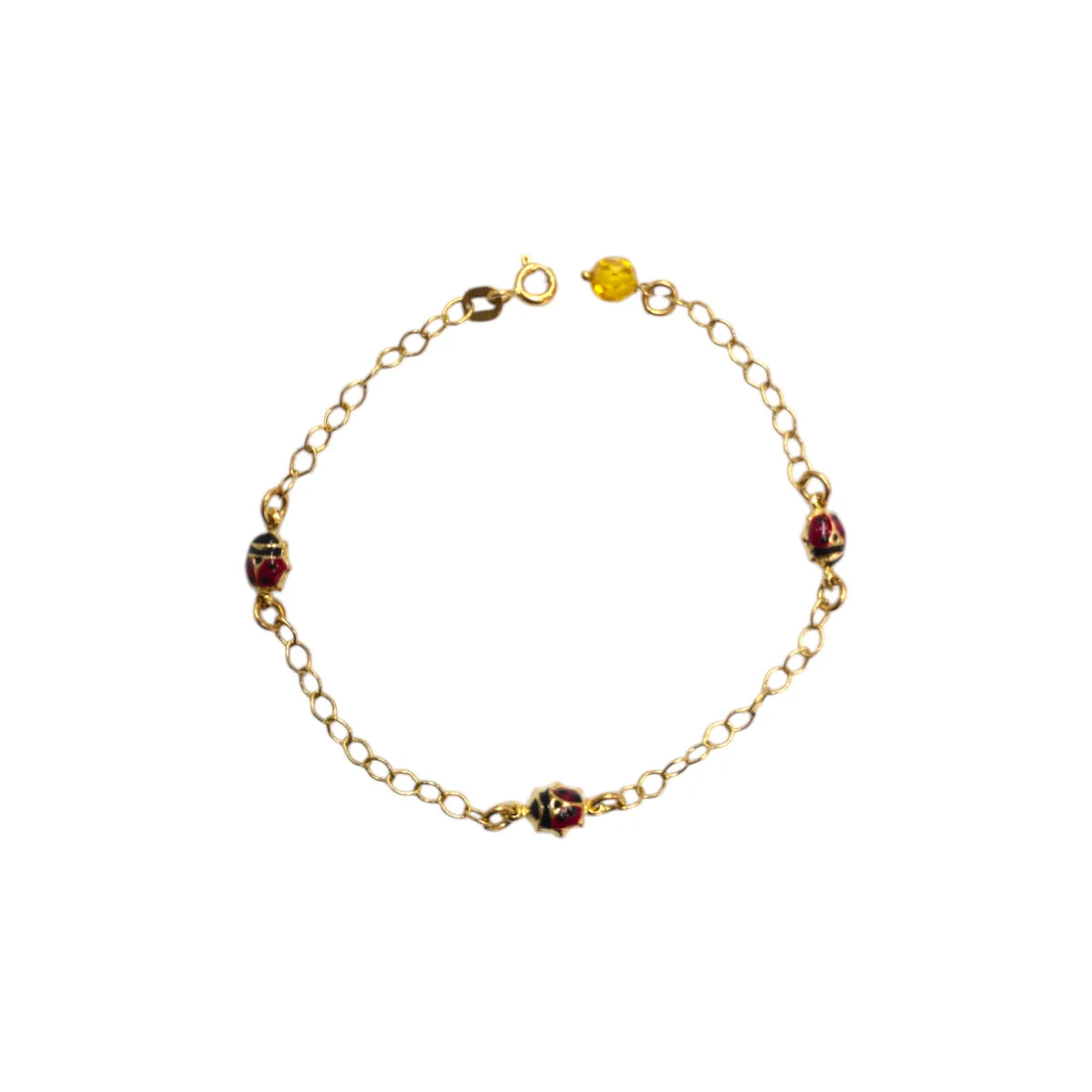 Bracciale in Oro 18 Carati 750 con Coccinelle Smaltate in serie