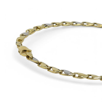 Bracelet en Or 18 carats 750 Maille plate ciselée