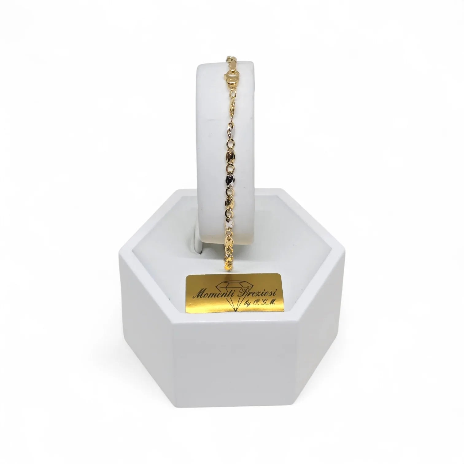 Bracciale in Oro 18kt Bicolore (Oro Giallo e Bianco) – Eleganza e Design