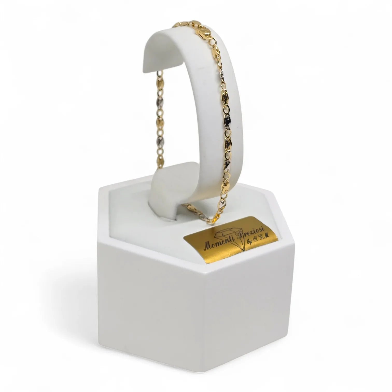 Bracciale in Oro 18kt Bicolore (Oro Giallo e Bianco) – Eleganza e Design