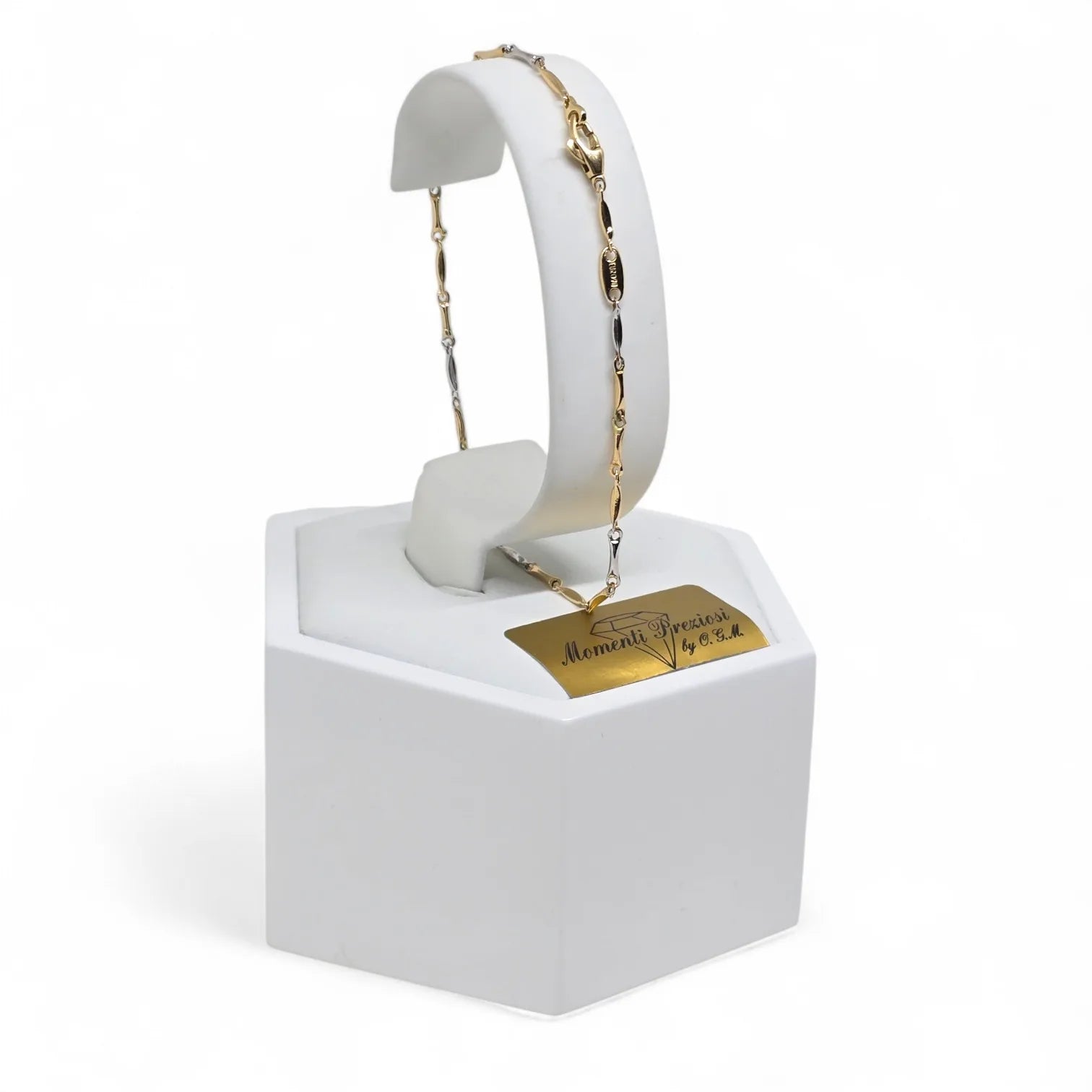 Bracciale in Oro 18kt Bicolore (Oro Giallo e Bianco) – Eleganza e Raffinatezza