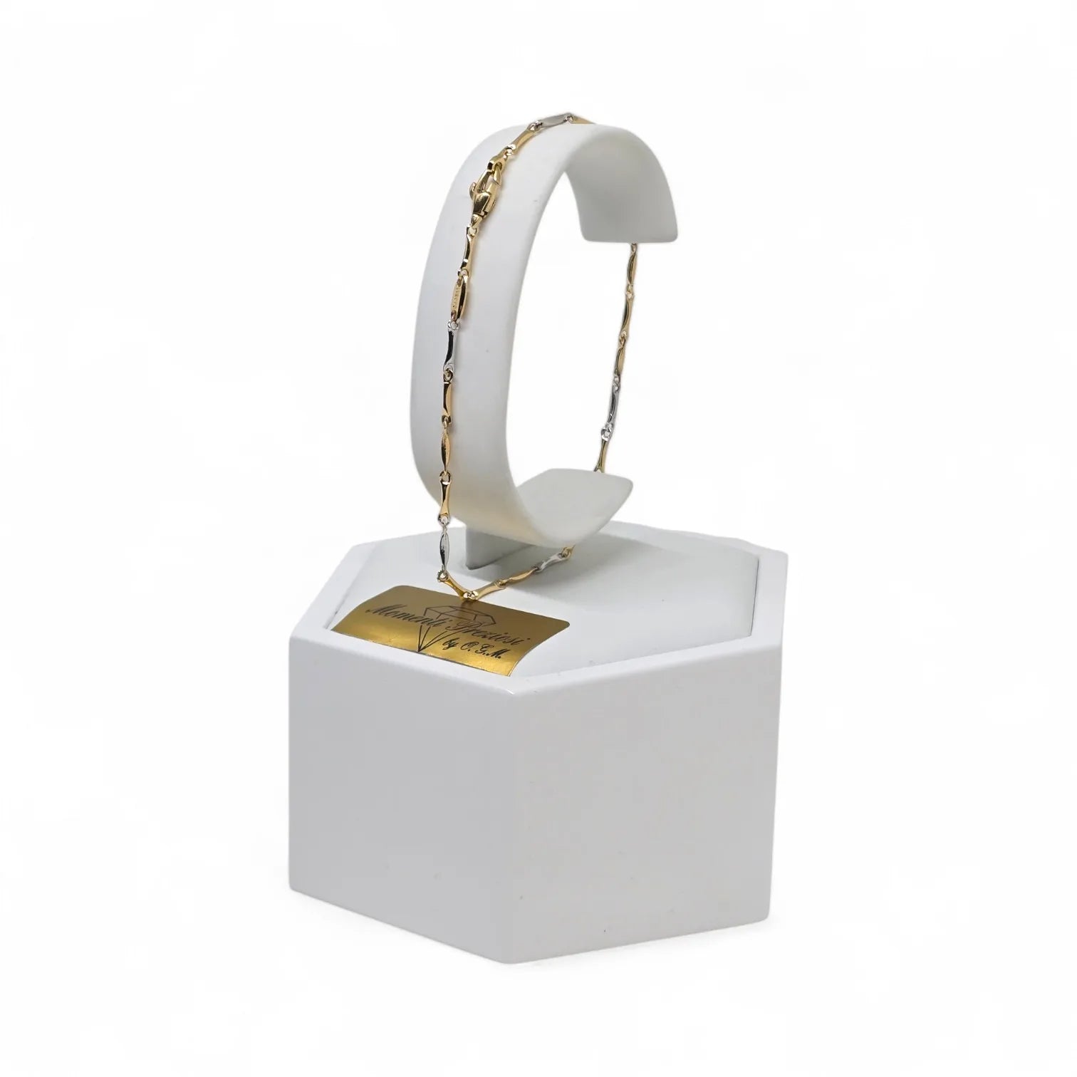 Bracciale in Oro 18kt Bicolore (Oro Giallo e Bianco) – Eleganza e Raffinatezza