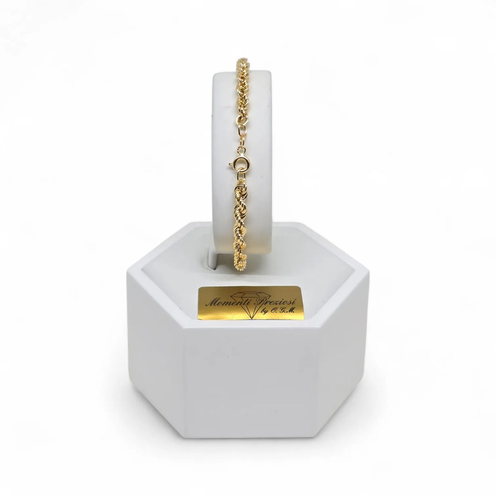 Bracciale leggero in Oro 18kt Giallo con Maglia a Funetta
