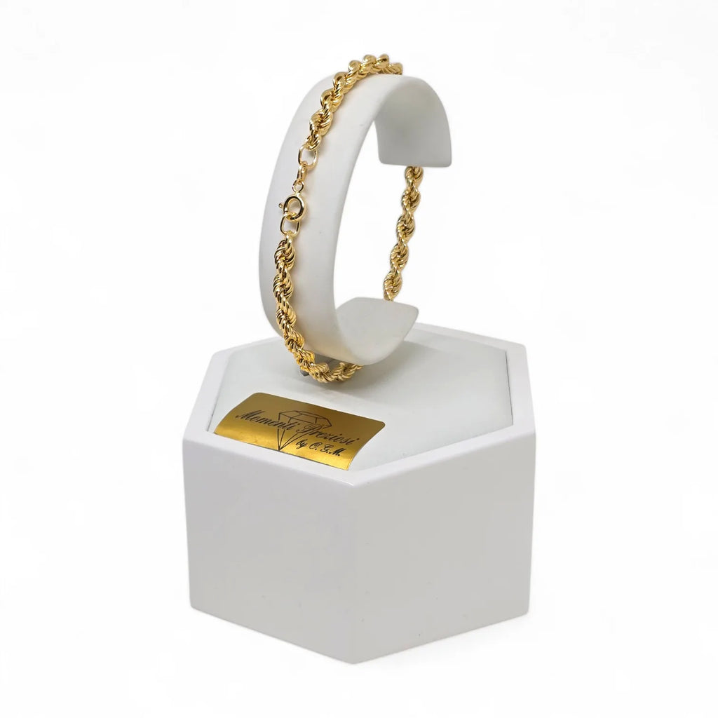 Bracciale leggero in Oro 18kt Giallo con Maglia a Funetta