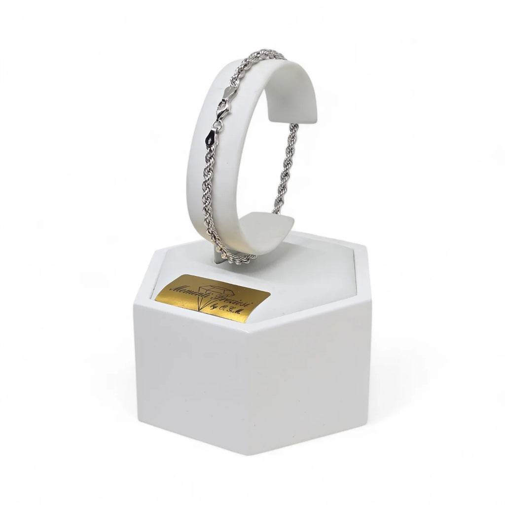 Bracciale in Oro 18kt Maglia Funetta (Oro Bianco) – Resistente e Moderno