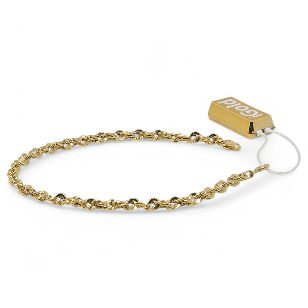 Bracciale in Oro 9kt 375 Maglia Intrecciata Elegante e Brillante