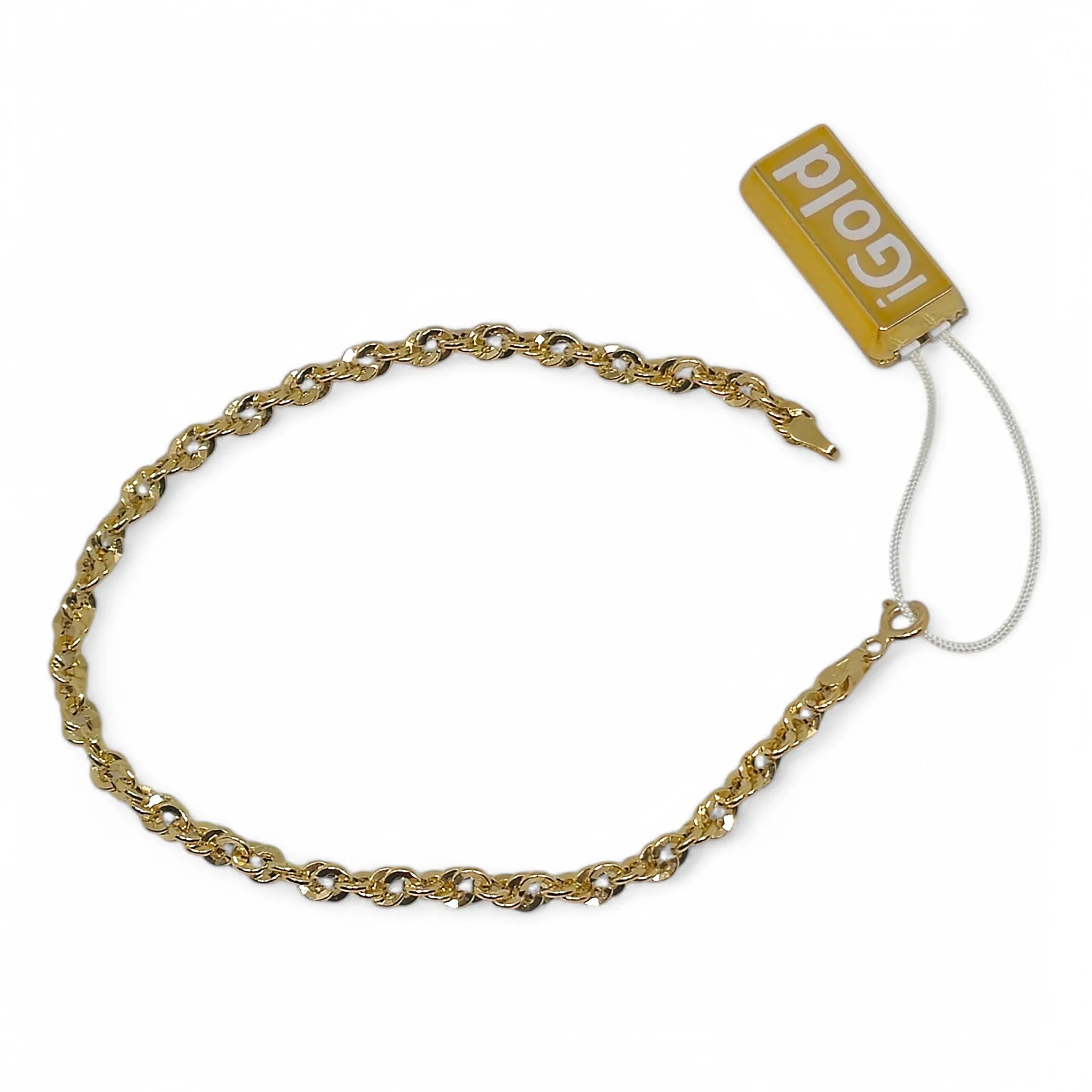 Bracciale in Oro 9kt 375 Maglia Intrecciata Elegante e Brillante