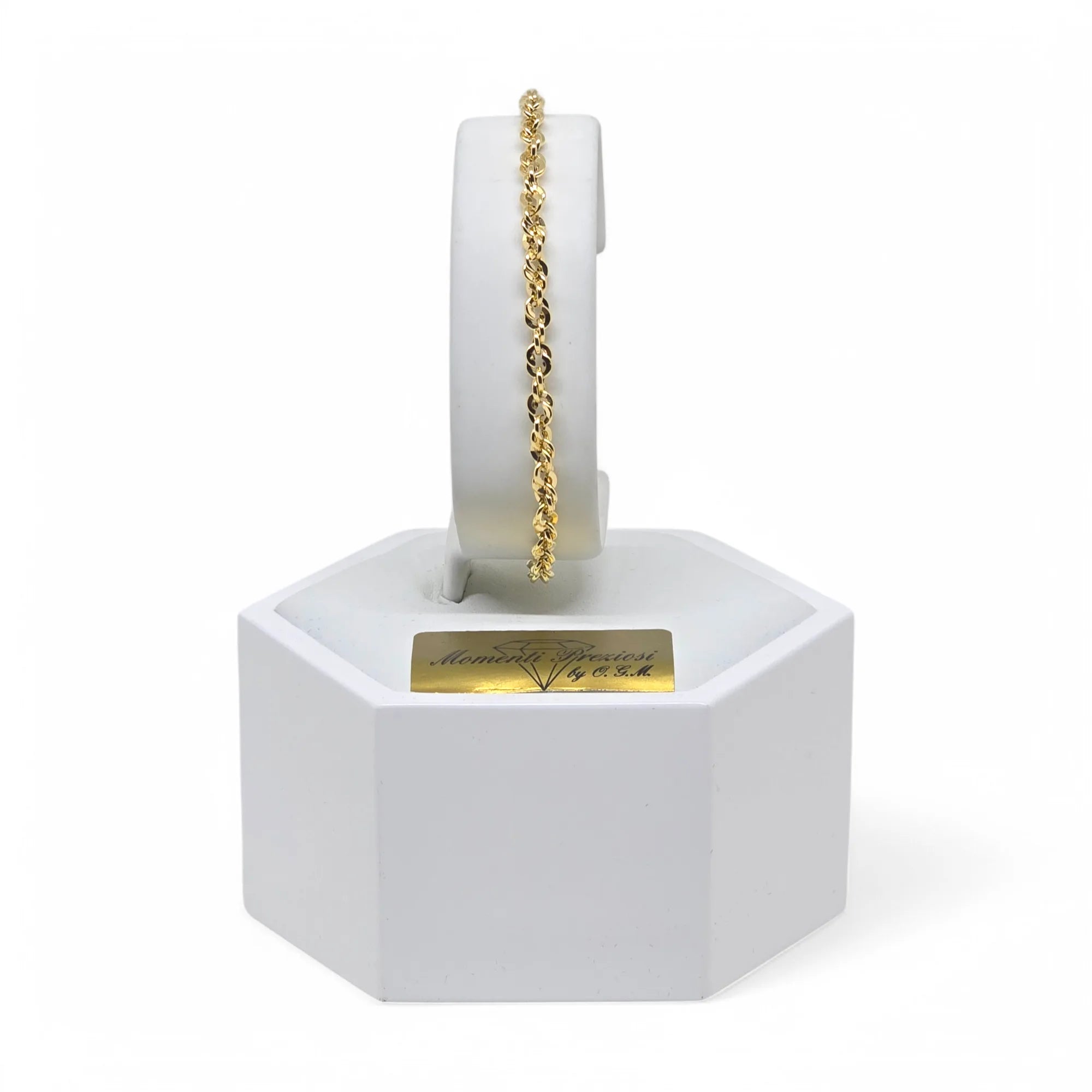 Bracciale in Oro 9kt 375 Maglia Intrecciata Elegante e Brillante