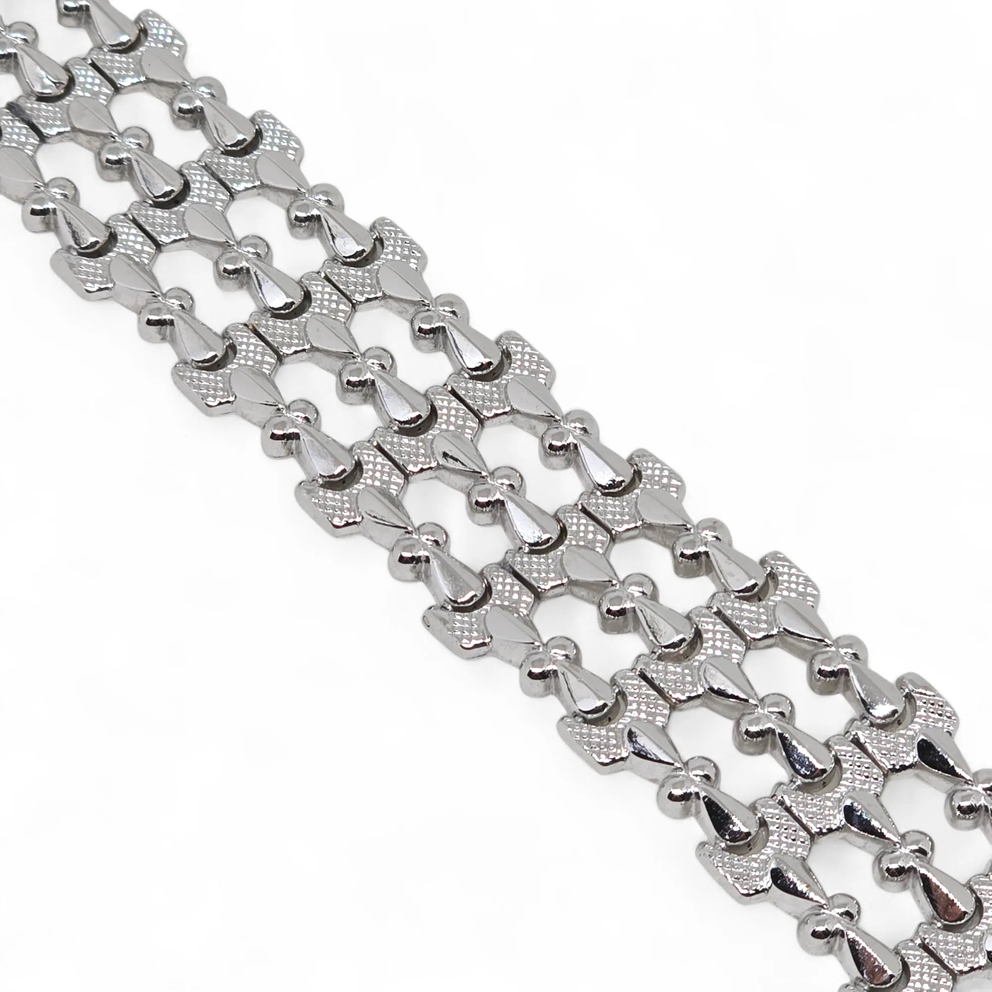 Bracciale in Oro Bianco 750 18 KT Lavorazione Artigianale
