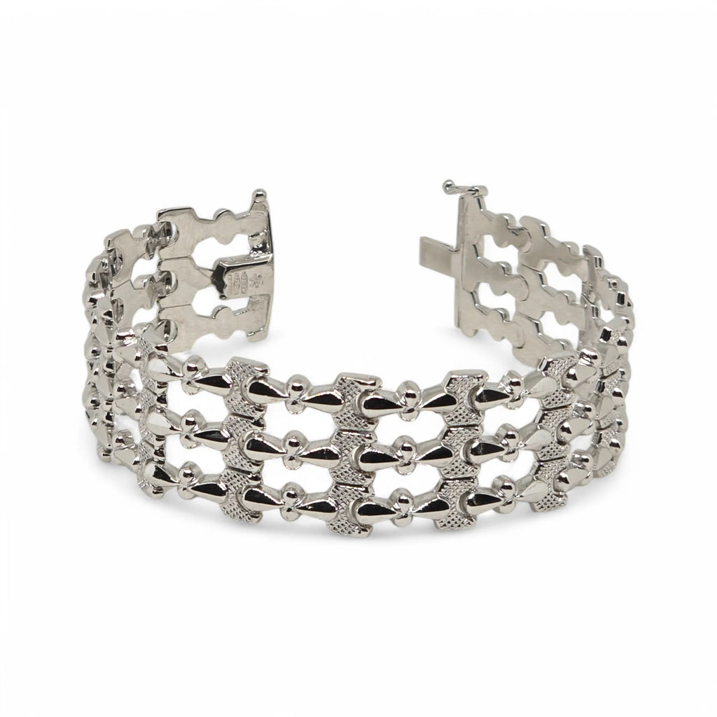 Bracciale in Oro Bianco 750 18 KT Lavorazione Artigianale