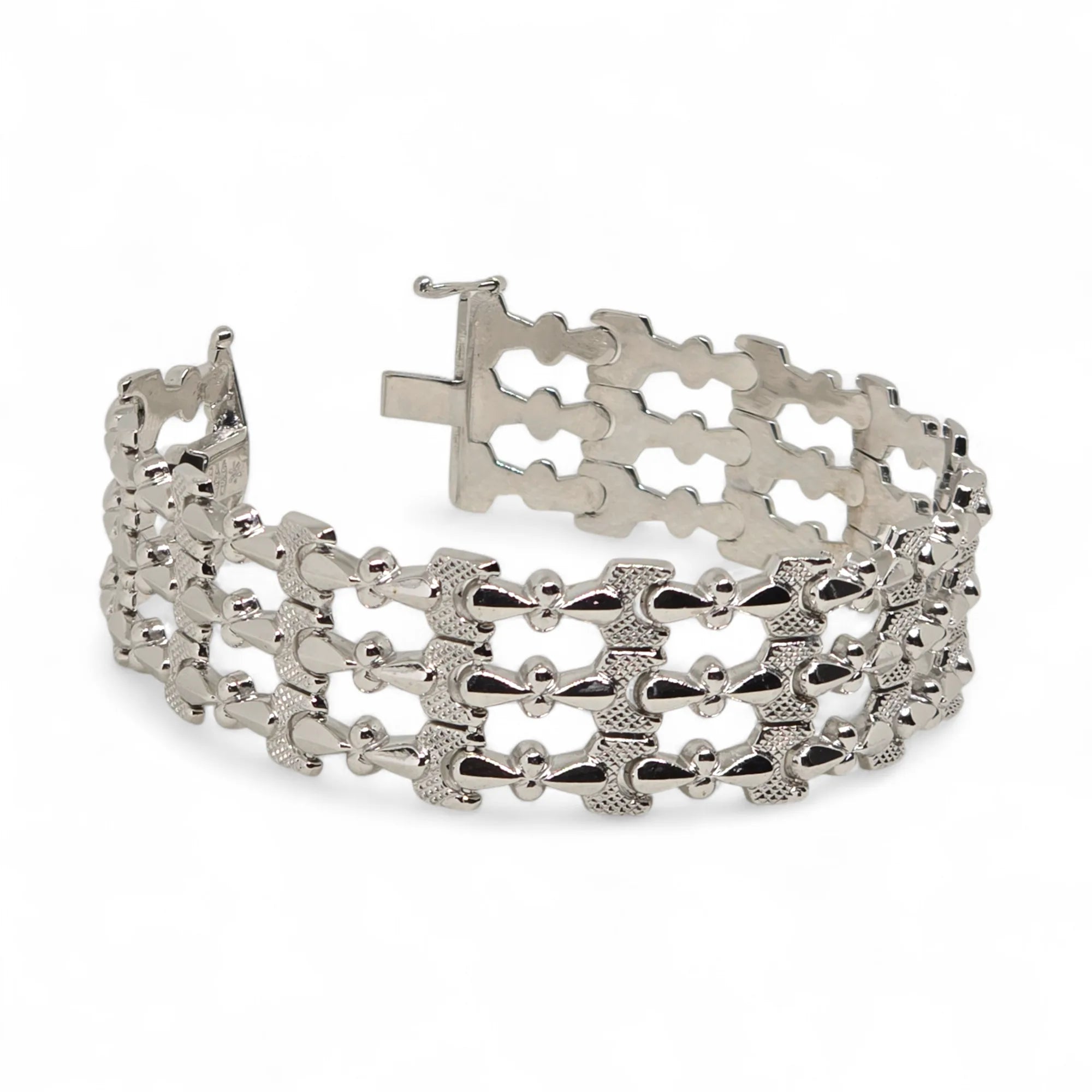 Bracciale in Oro Bianco 750 18 KT Lavorazione Artigianale