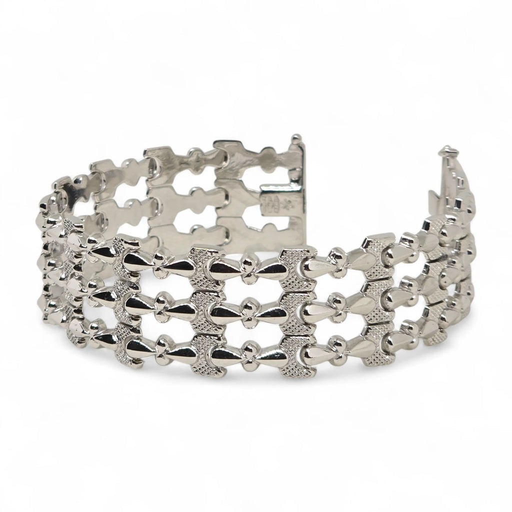 Bracciale in Oro Bianco 750 18 KT Lavorazione Artigianale