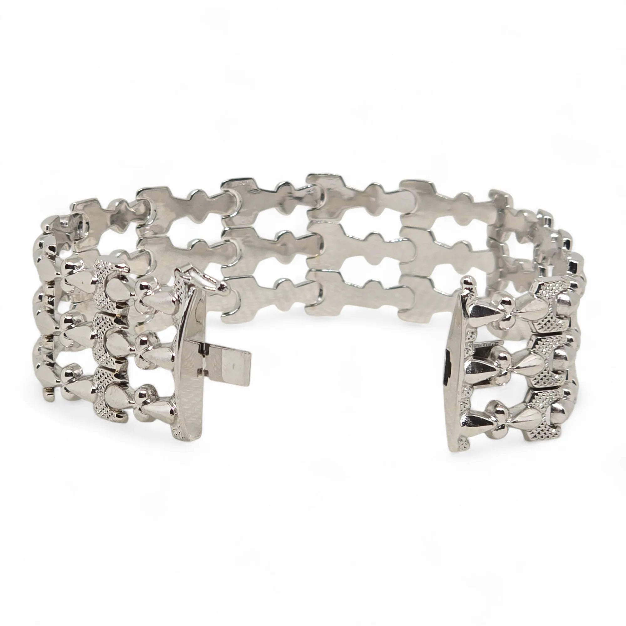 Bracciale in Oro Bianco 750 18 KT Lavorazione Artigianale