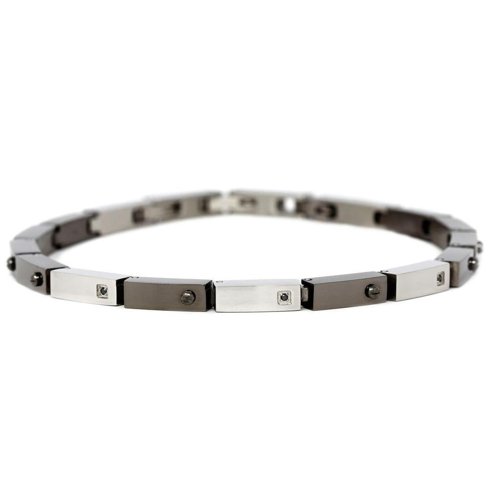 Herrenarmband aus Stahl mit Diamanten von Bikkembergs