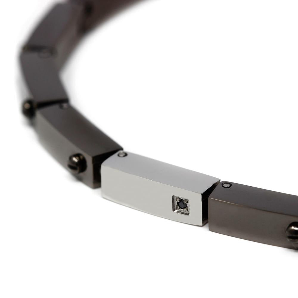 Herrenarmband aus Stahl mit Diamanten von Bikkembergs