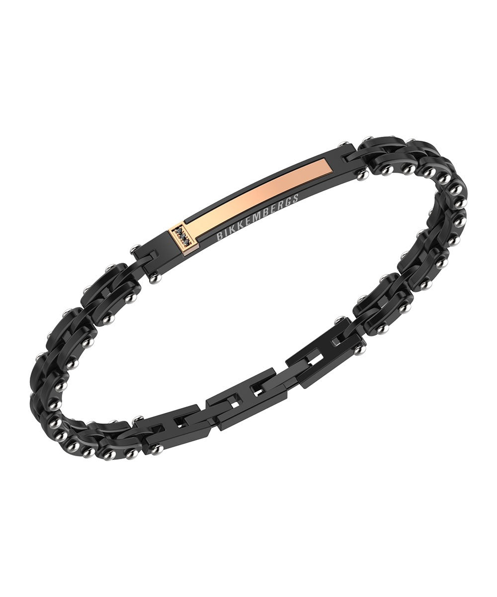 Bracciale in acciaio uomo con diamanti Bikkembergs PERB04BR