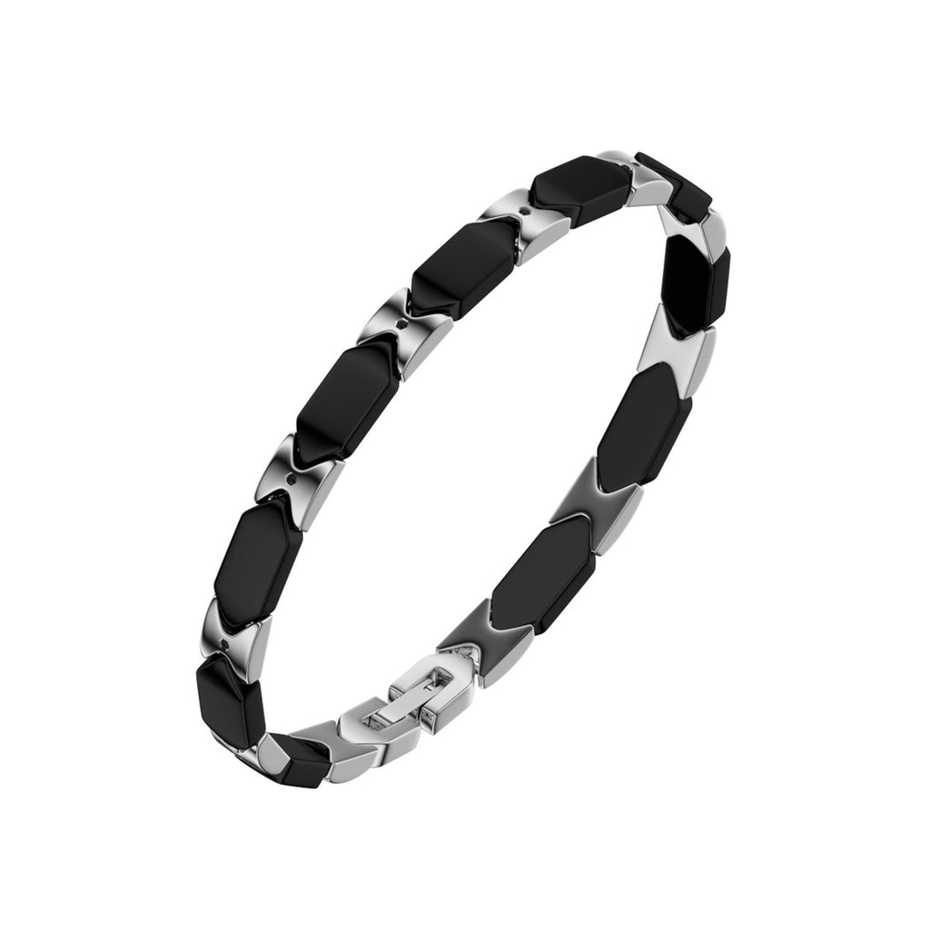 Bracciale in acciaio uomo con diamanti Bikkembergs PERB13WB
