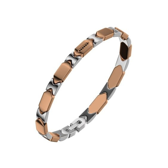 Bracciale in acciaio uomo con diamanti Bikkembergs PERB14WR