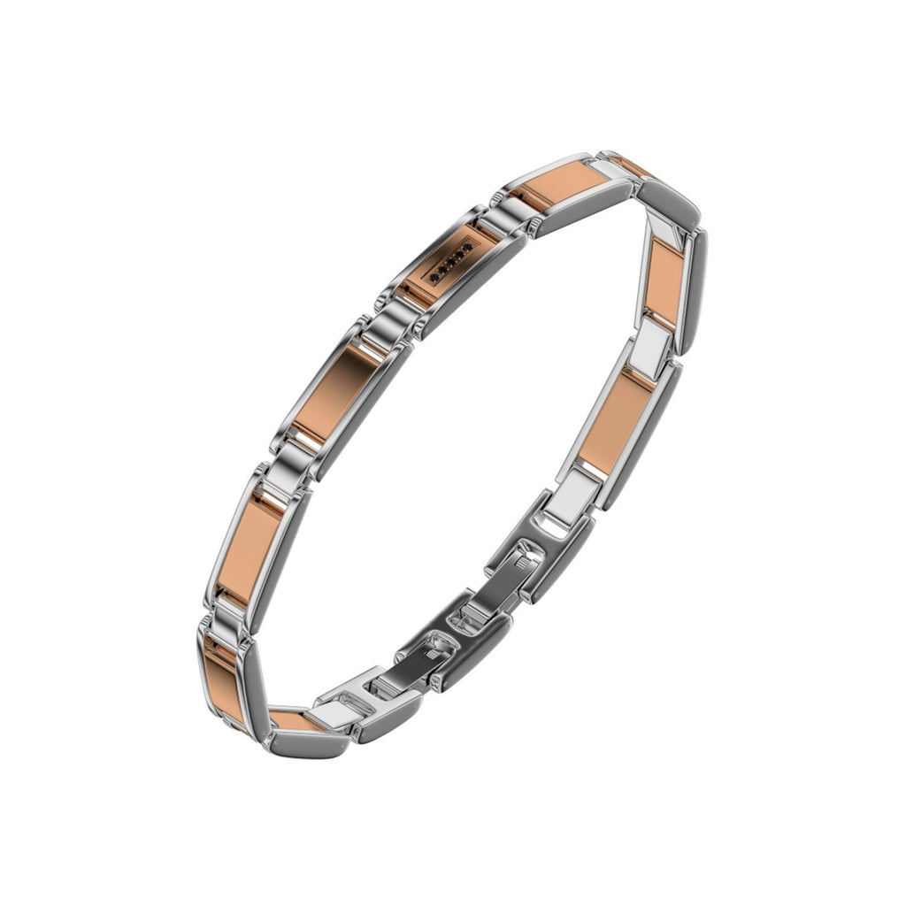 Bracciale in acciaio uomo con diamanti Bikkembergs PERB18WR