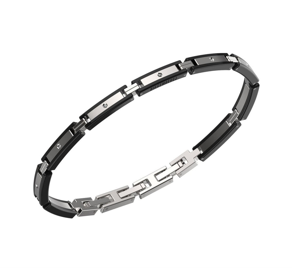 Herren-Armband aus Edelstahl mit Diamanten Bikkembergs PERB19BW