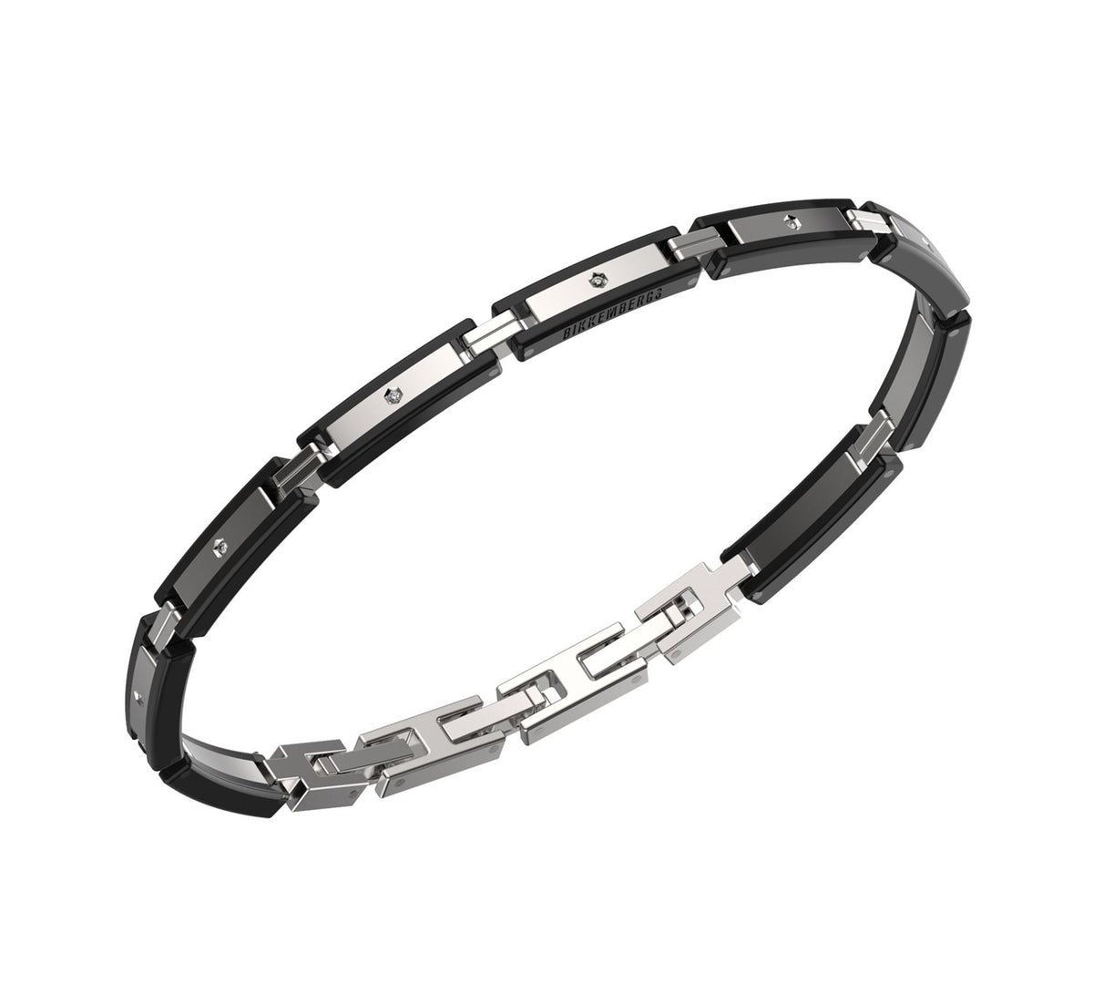 Herren-Armband aus Edelstahl mit Diamanten Bikkembergs PERB19BW