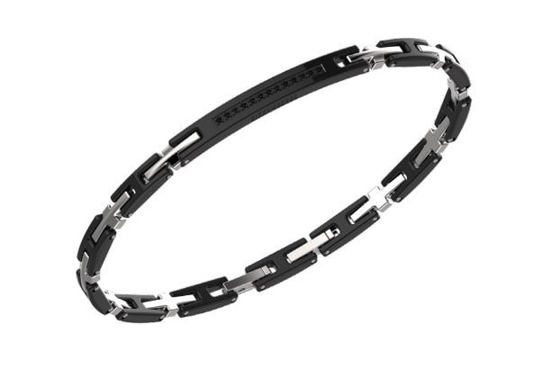 Herren-Edelstahlarmband mit Diamanten Bikkembergs PERB20BW