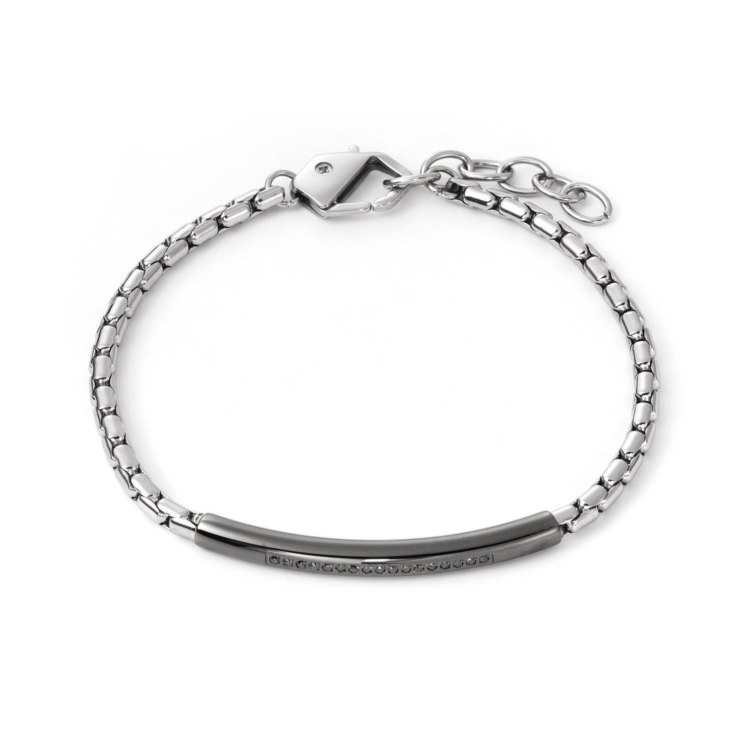 Bracciale in acciaio uomo con diamanti Bikkembergs PERB21WB