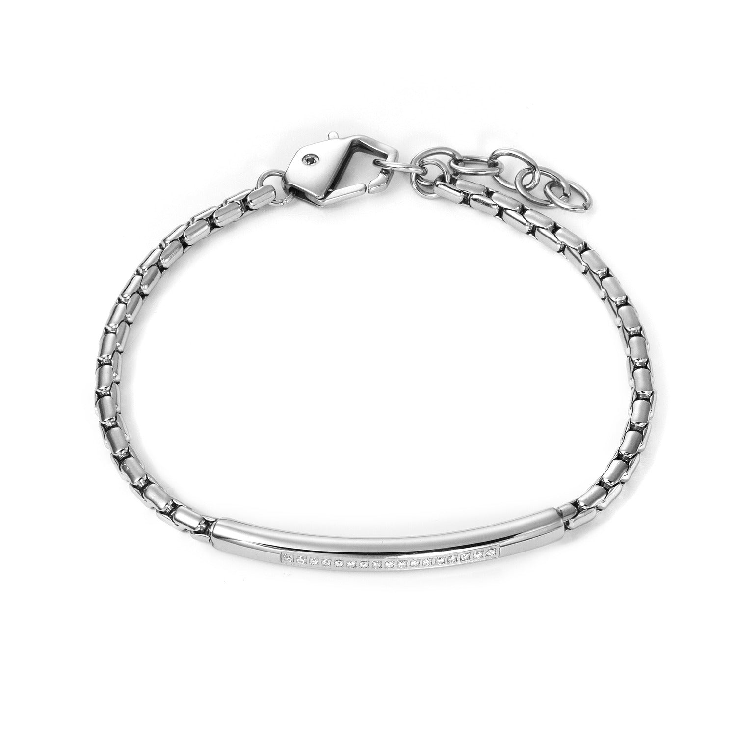 Bracciale in acciaio uomo con diamanti Bikkembergs PERB21WW