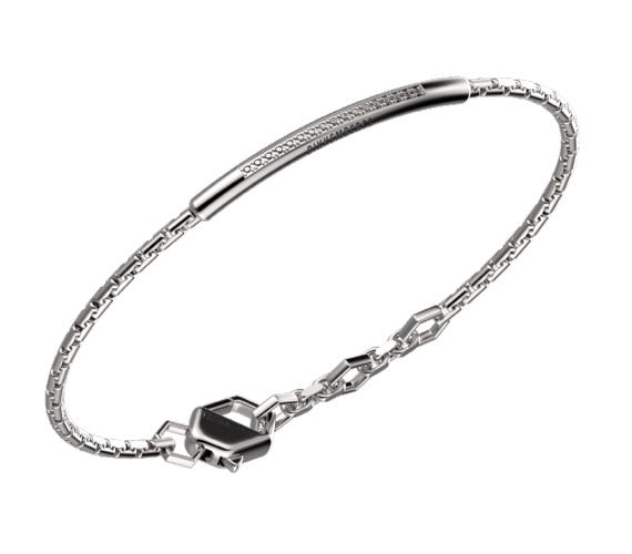 Bracciale in acciaio uomo con diamanti Bikkembergs PERB21WW