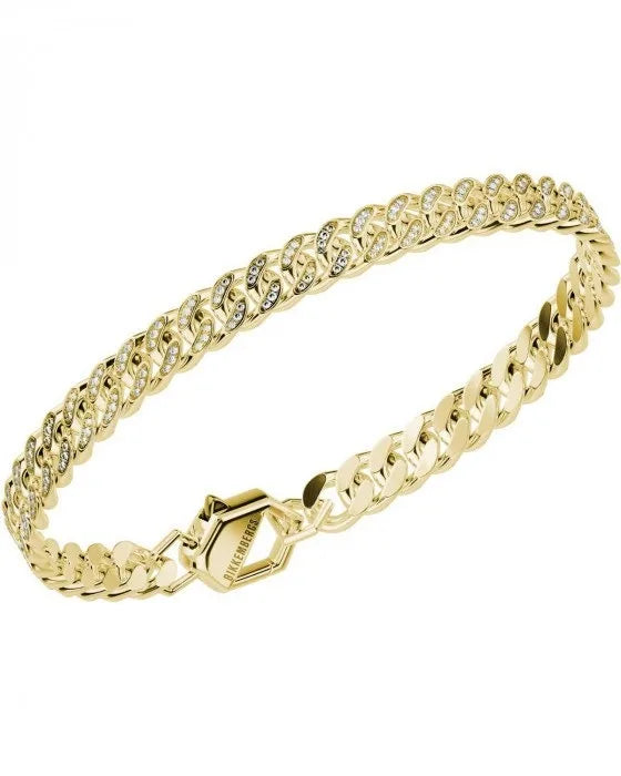 Bracciale in acciaio uomo con diamanti Bikkembergs SKIB15GD