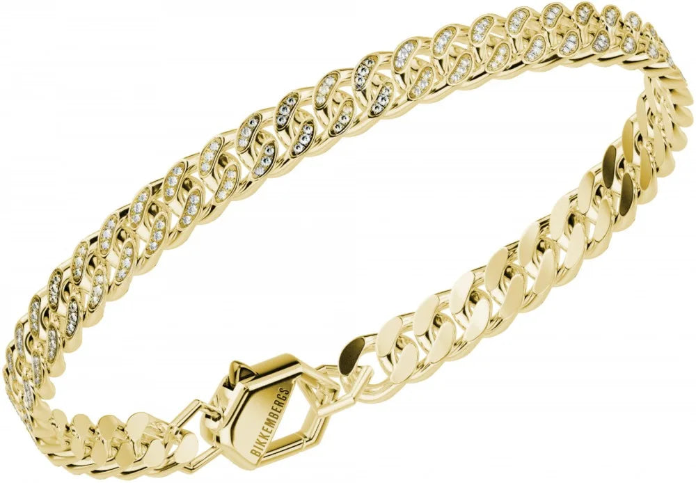 Bracciale in acciaio uomo con diamanti Bikkembergs SKIB15GD
