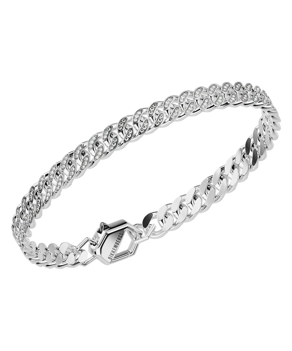 Bracciale in acciaio uomo con diamanti Bikkembergs SKIB15WD