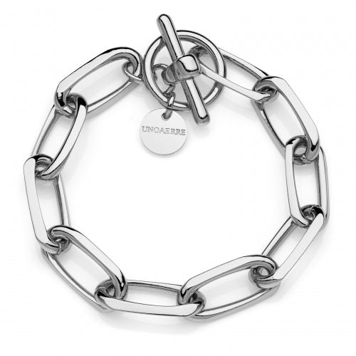 Bracciale in bronzo argentato catena forzatina Unoaerre donna 2028