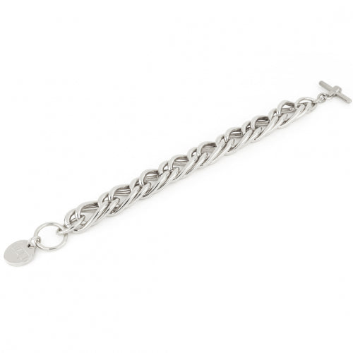 Bracciale in bronzo argentato con catena spiga Unoaerre donna 1867
