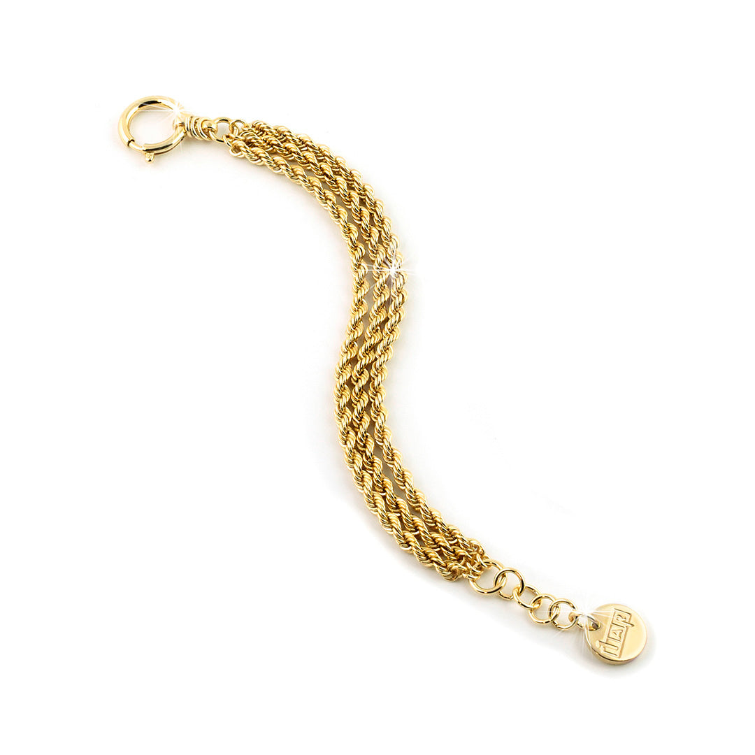 Unoaerre Damenarmband 1515 aus vergoldeter Bronze, mehrreihige Kordelkette