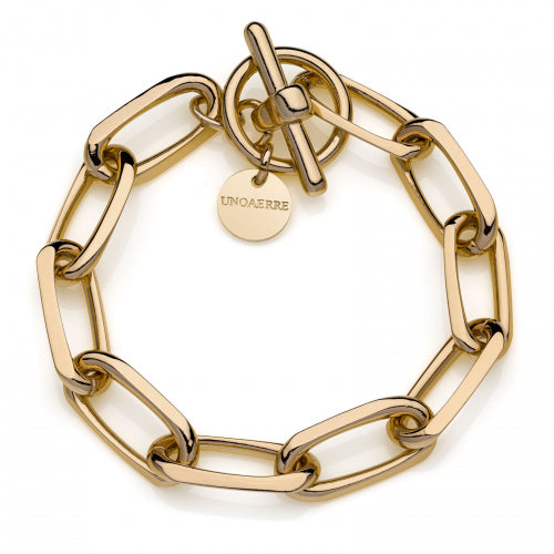 Bracciale in bronzo dorato catena forzatina Unoaerre donna 2022