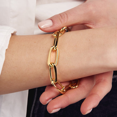 Bracciale in bronzo dorato catena forzatina Unoaerre donna 2022