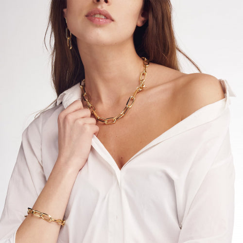 Bracciale in bronzo dorato catena forzatina Unoaerre donna 2022