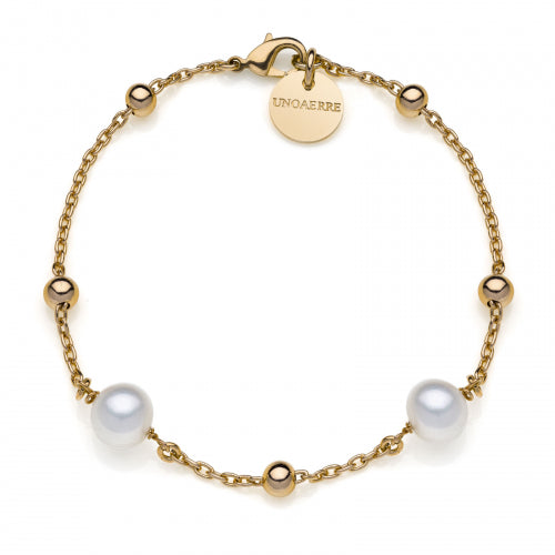 Bracciale in bronzo dorato e perle naturali Unoaerre donna 2064