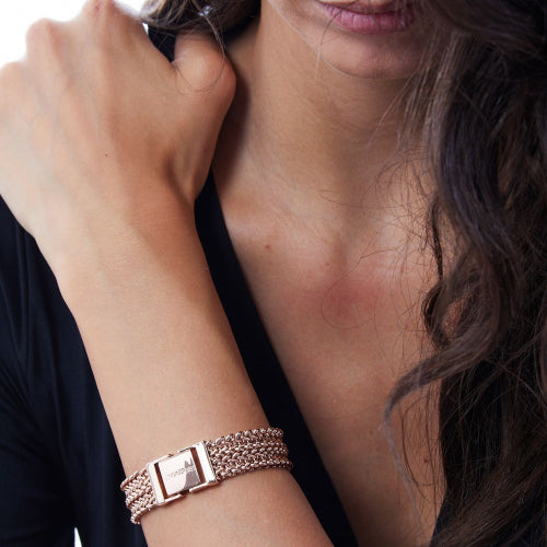 Bracciale in bronzo dorato rosa Unoaerre donna 1982