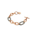 Bracciale in bronzo dorato rosa e nero Unoaerre donna 1673